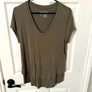 Nursing Olive Green V-Neck Top